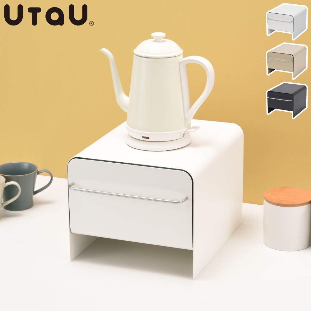 ブレッドドロワー スリム UTAU ビーワーススタイル うたう【ブレッドケース パンケース 引き出し コンパクト キッチン家電 電気ケトル ラック 食パン 収納ケース キッチン小物 収納 調味料ラック 隠す キッチン収納】 ファインベージュ