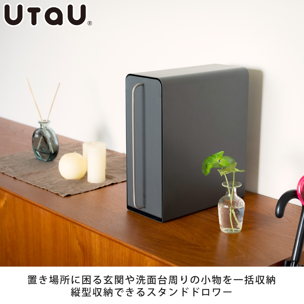 玄関で置き場所に困る鍵や印鑑、スプレー缶などを隠せる縦型収納