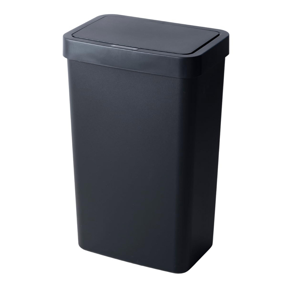 EKO ハナ センサービン 50L 電池 自動開閉 ゴミ箱 EK6226P イーケーオー【センサー式 ごみ箱 ダストボックス 50リットル 角型 ふた付き 大容量 大きめ 静音 キッチン リビング 正規販売店】 ブラック