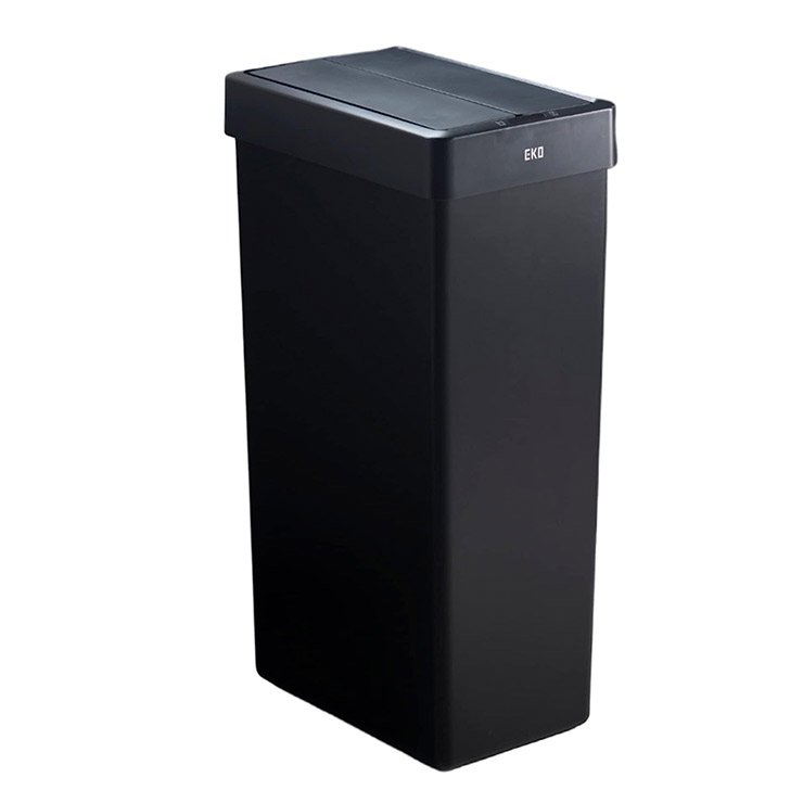 EKO エックスウィング ライト センサービン 30L 電池式 イーケーオー EK6277P-30L【ゴミ箱 自動開閉 蓋 両開き センサー 電動 スリム ダストボックス センサー付 ふた付き センサーゴミ箱 キッチン】 ブラック