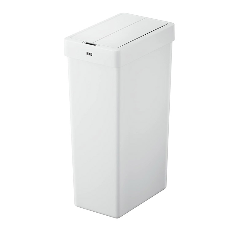 EKO エックスウィング ライト センサービン 30L 電池式 イーケーオー EK6277P-30L【ゴミ箱 自動開閉 蓋 両開き センサー 電動 スリム ダストボックス センサー付 ふた付き センサーゴミ箱 キッチン】 ホワイト