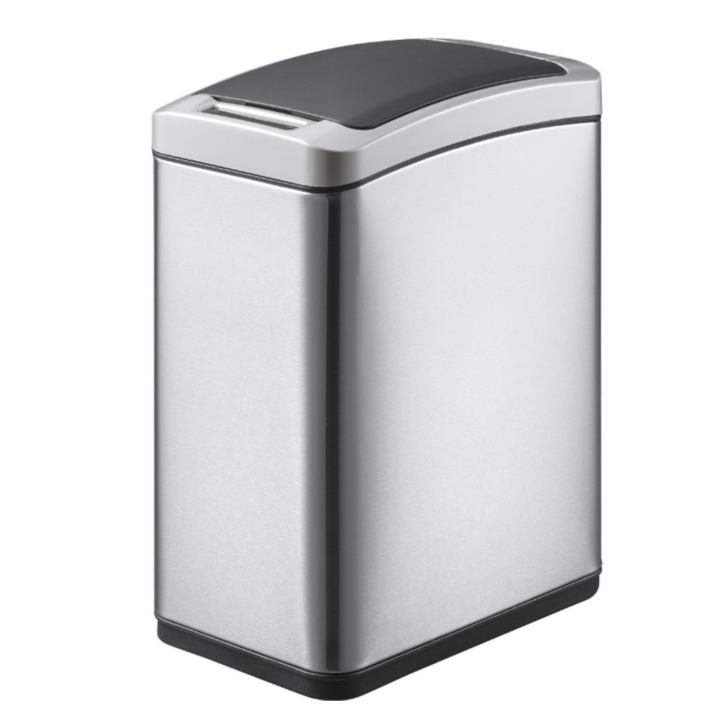 EKO アリュール センサービン 8L 電池式 インナーボックス イーケーオー EK6287-8L【ゴミ箱 自動開閉 センサー 電動 スリム コンパクト ダストボックス 長方形 ふた付き センサーゴミ箱 キッチン 洗面所 トイレ】 シルバー