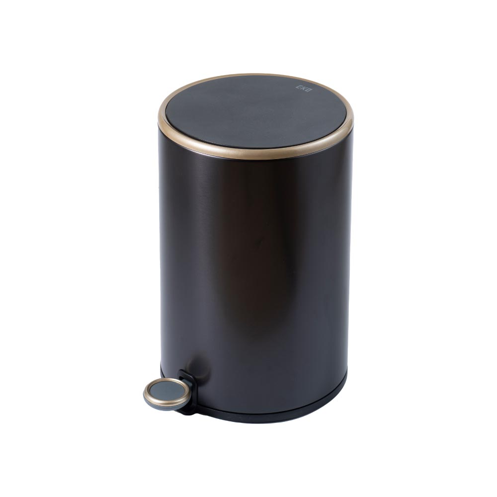 EKO コスモ ステップビン 12L ペダル式 EK-9330P-12L イーケーオー【ペダル式ごみ箱 ゴミ箱 ダストボックス 12リットル スタイリッシュ 取っ手付き リビング 正規販売店】 ブラック