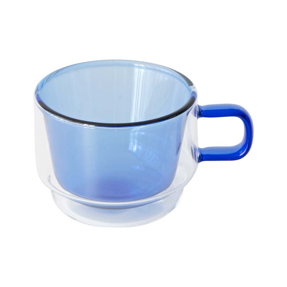 365methods × ハリオ ダブルウォール カラーマグカップ 240ml HARIO【ダブルウォールマグ ガラス 二重構造 マグ 食洗機対応】ブルー