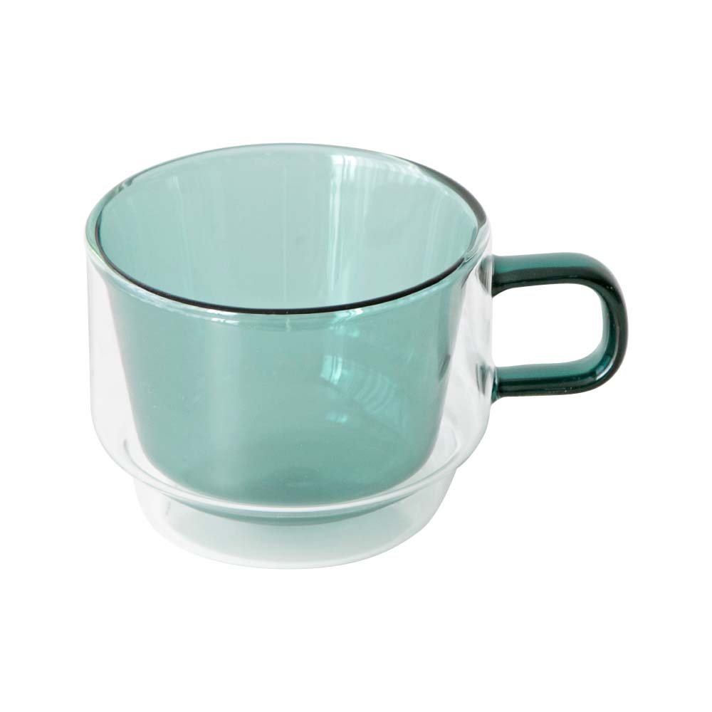 365methods × ハリオ ダブルウォール カラーマグカップ 240ml HARIO【ダブルウォールマグ ガラス 二重構造 マグ 食洗機対応】グリーン