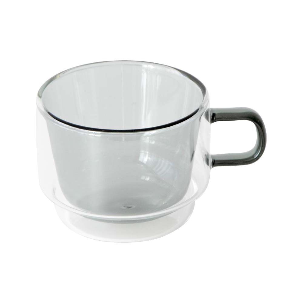 365methods × ハリオ ダブルウォール カラーマグカップ 240ml HARIO【ダブルウォールマグ ガラス 二重構造 マグ 食洗機対応】グレー