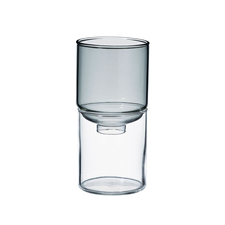 ハリオ ガラスのある生活 ガラスの花器 HARIO【フラワーベース ガラス 花器 花瓶 一輪挿し 水耕栽培 耐熱ガラス 食洗機対応】 クリアブラック