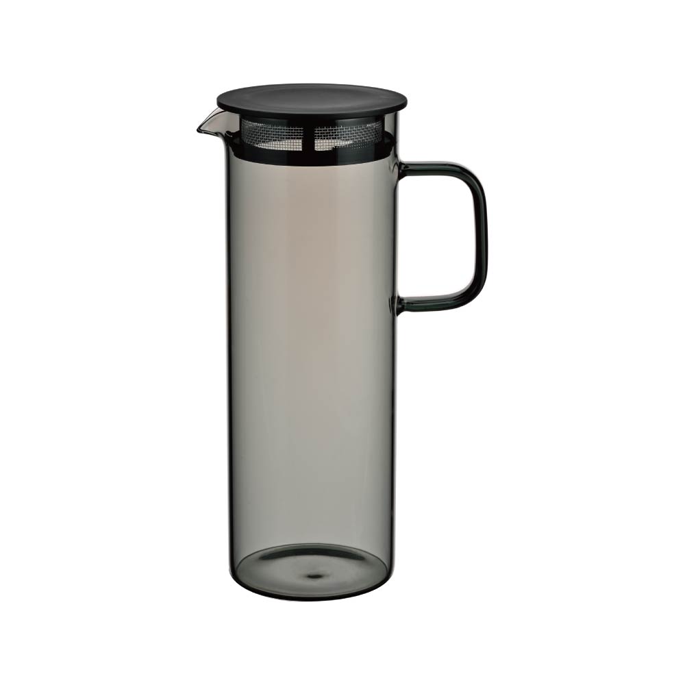 ハリオ カラーズ コールドブリューピッチャー 800ml 耐熱ガラス HARIO COLORS アンバー HCB-800-AB/HCB-800-GR【冷水筒 ガラス 水出しポット 水出し コールドブリュー ボトル 茶こし付き 食洗機対応】 グレー