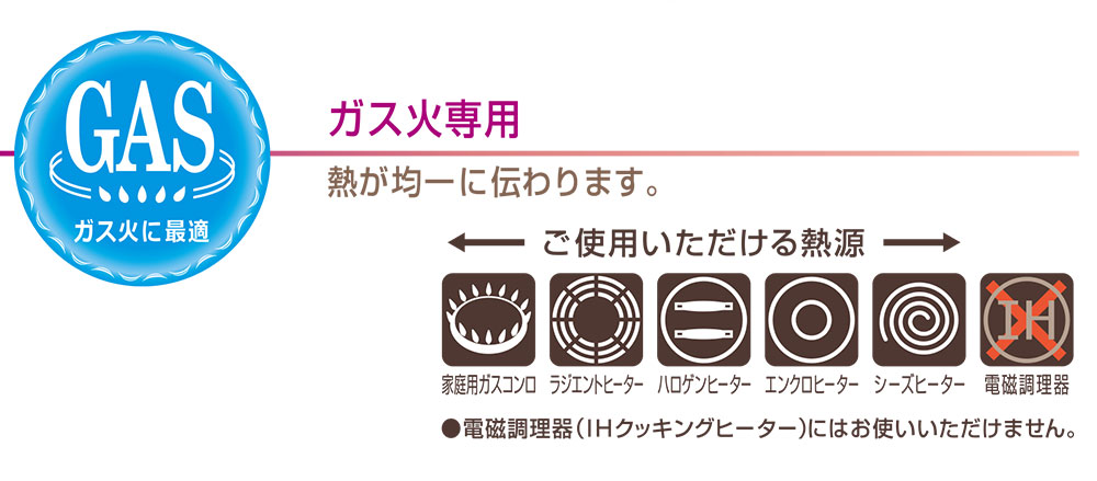 ガスコンロ(直火)、ラジエント、ハロゲン、エンクロ、シーズ