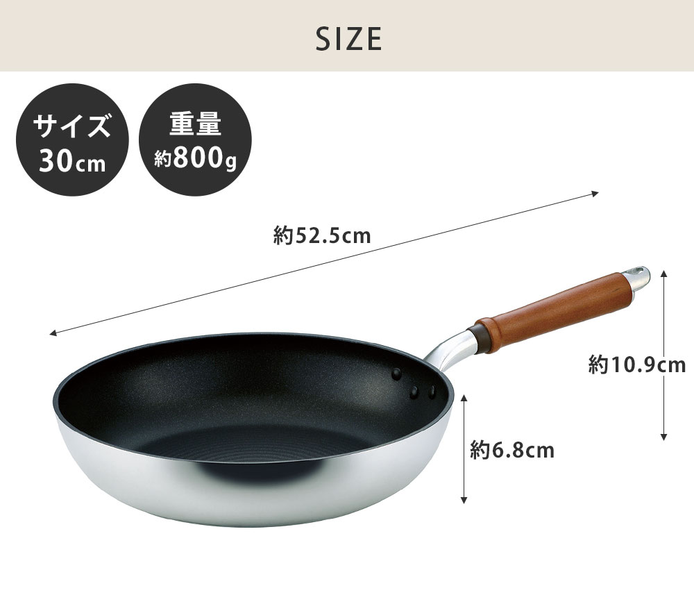 たっぷり調理したい方におすすめのフライパン30cm