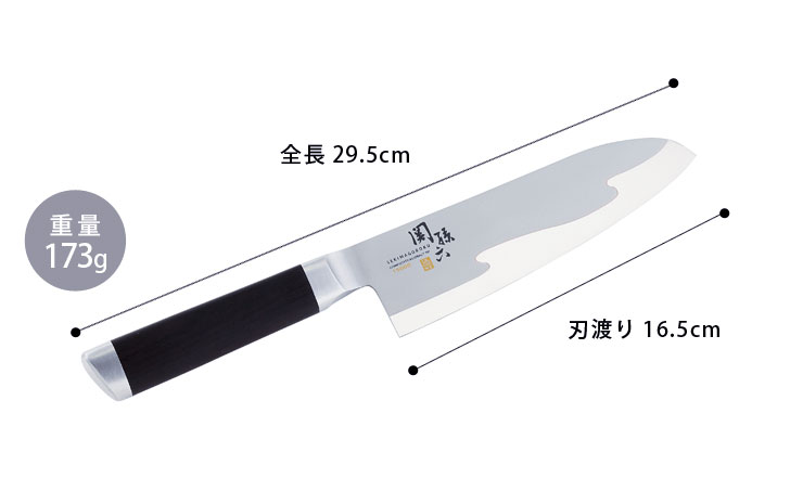 高級ステンレス刃物鋼を刃材に使用し、鋭い切れ味とその持続性を実現