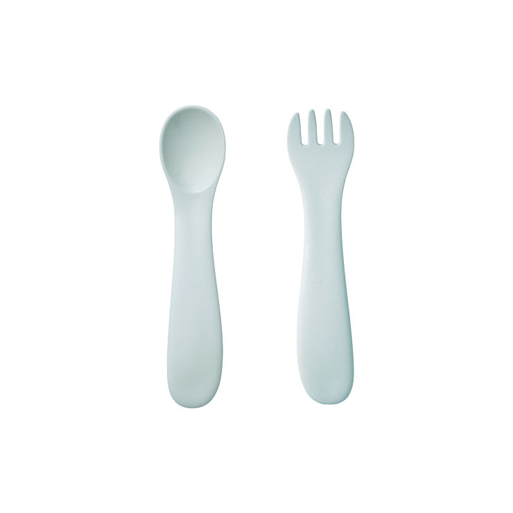 キントー BONBO スプーン&フォーク【子供用食器 離乳食 カトラリー 食洗機対応 KINTO ボンボ】 ブルーグレー