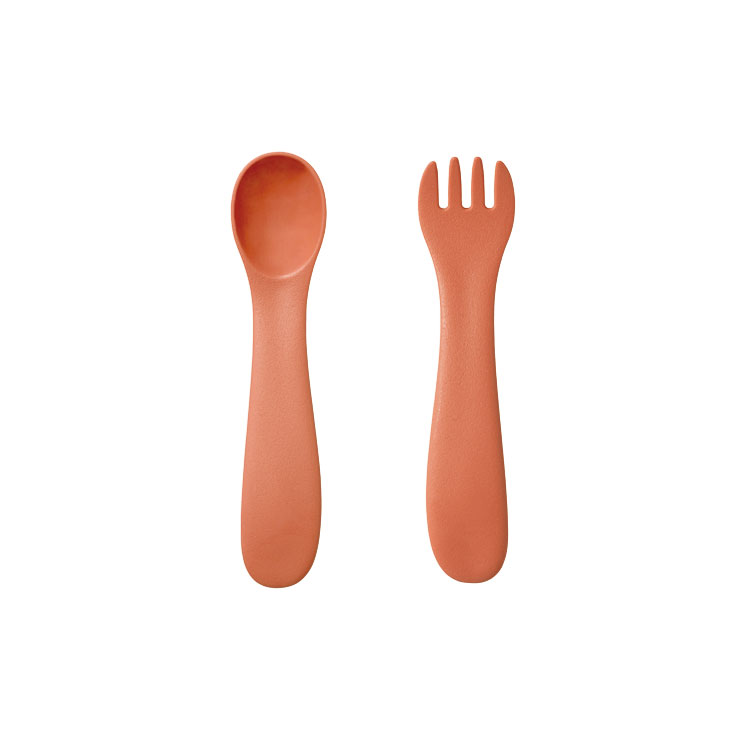 キントー BONBO スプーン&フォーク【子供用食器 離乳食 カトラリー 食洗機対応 KINTO ボンボ】 オレンジ