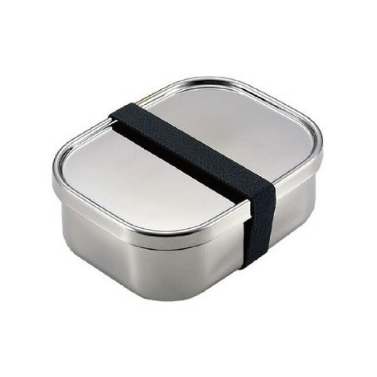 工房アイザワ 角型フードボックス 中 670ml ステンレス ゴムバンド付き 70266【アイザワ ランチボックス 弁当箱 1段 保温庫対応 お弁当箱 シンプル 食洗機対応 日本製】