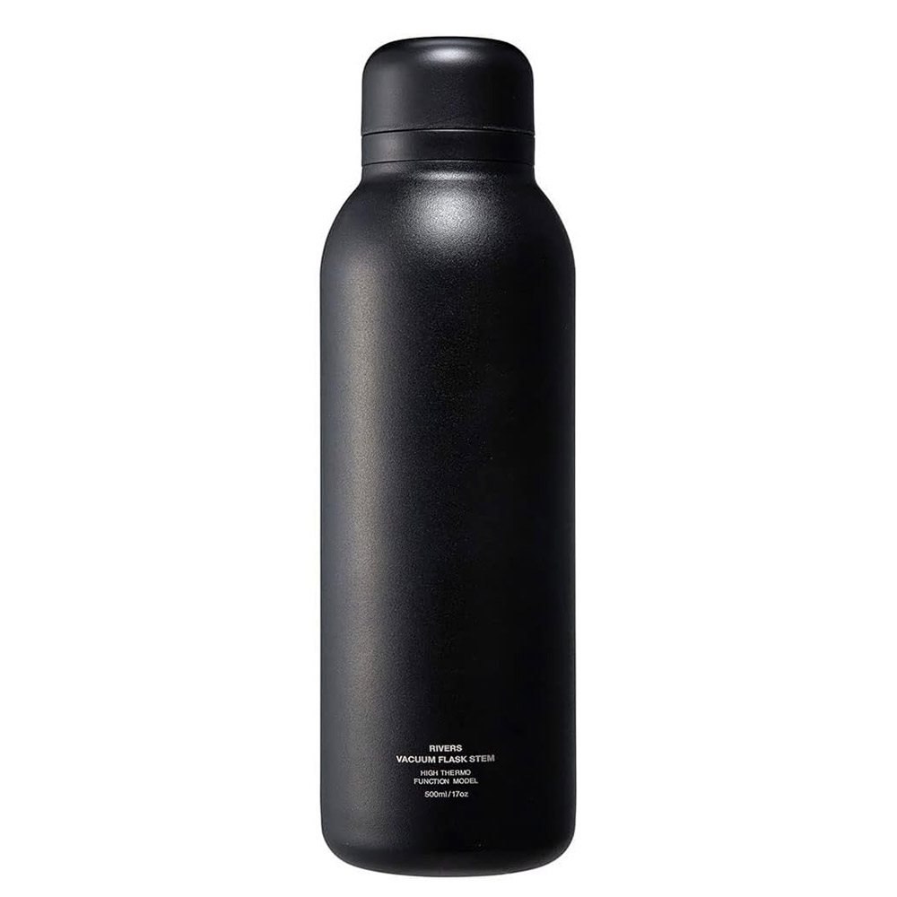 リバーズ バキュームフラスク ステム STD 500ml RIVERS BT003【軽量 ボトル 保温 保冷 マグボトル アウトドア 魔法瓶 水筒 直飲み 0.5L】 ブラック