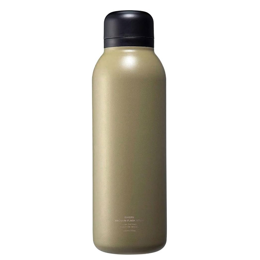 リバーズ バキュームフラスク ステム STD 500ml RIVERS BT003【軽量 ボトル 保温 保冷 マグボトル アウトドア 魔法瓶 水筒 直飲み 0.5L】 タン