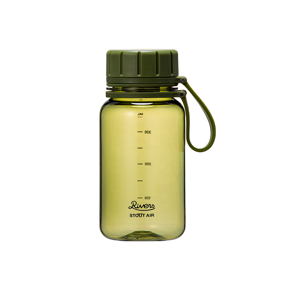 リバーズ スタウト エア 400E RIVERS【水筒 ウォーターボトル ドリンクボトル マグボトル 400ml 軽量ボトル 目盛付き スポーツ アウトドア】 オリーブ
