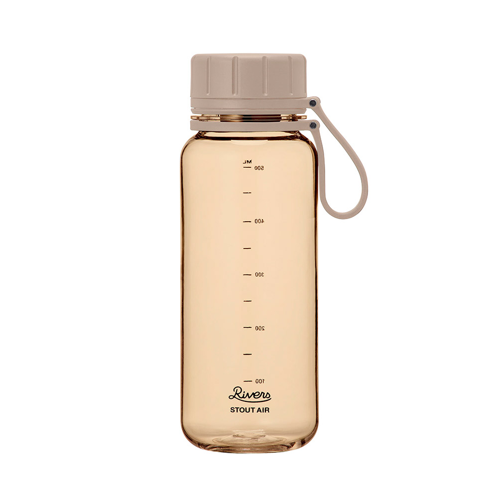 リバーズ スタウト エア 550E RIVERS【水筒 ウォーターボトル ドリンクボトル マグボトル 550ml 軽量ボトル 目盛付き スポーツ アウトドア】 ベージュ