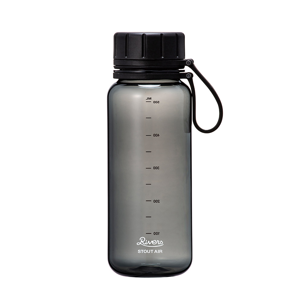 リバーズ スタウト エア 550E RIVERS【水筒 ウォーターボトル ドリンクボトル マグボトル 550ml 軽量ボトル 目盛付き スポーツ アウトドア】 ブラック
