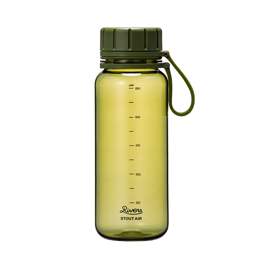 リバーズ スタウト エア 550E RIVERS【水筒 ウォーターボトル ドリンクボトル マグボトル 550ml 軽量ボトル 目盛付き スポーツ アウトドア】 オリーブ