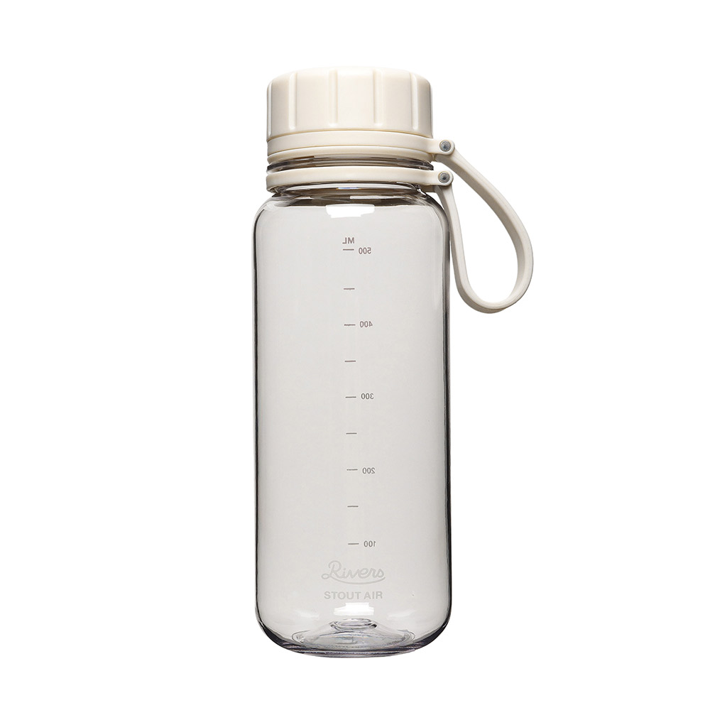リバーズ スタウト エア 550E RIVERS【水筒 ウォーターボトル ドリンクボトル マグボトル 550ml 軽量ボトル 目盛付き スポーツ アウトドア】 オフホワイト