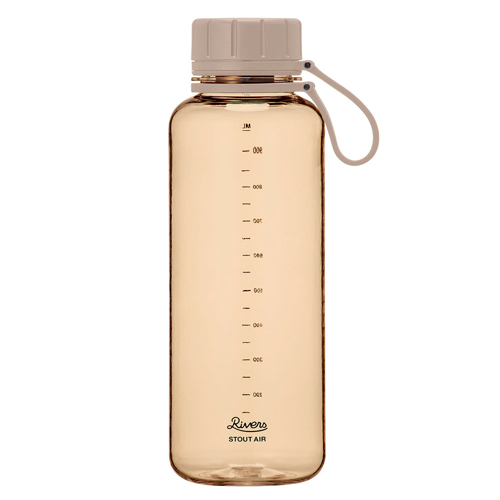 リバーズ スタウト エア 1000E RIVERS【水筒 ウォーターボトル ドリンクボトル マグボトル 1000ml 軽量ボトル 目盛付き スポーツ アウトドア】 ベージュ
