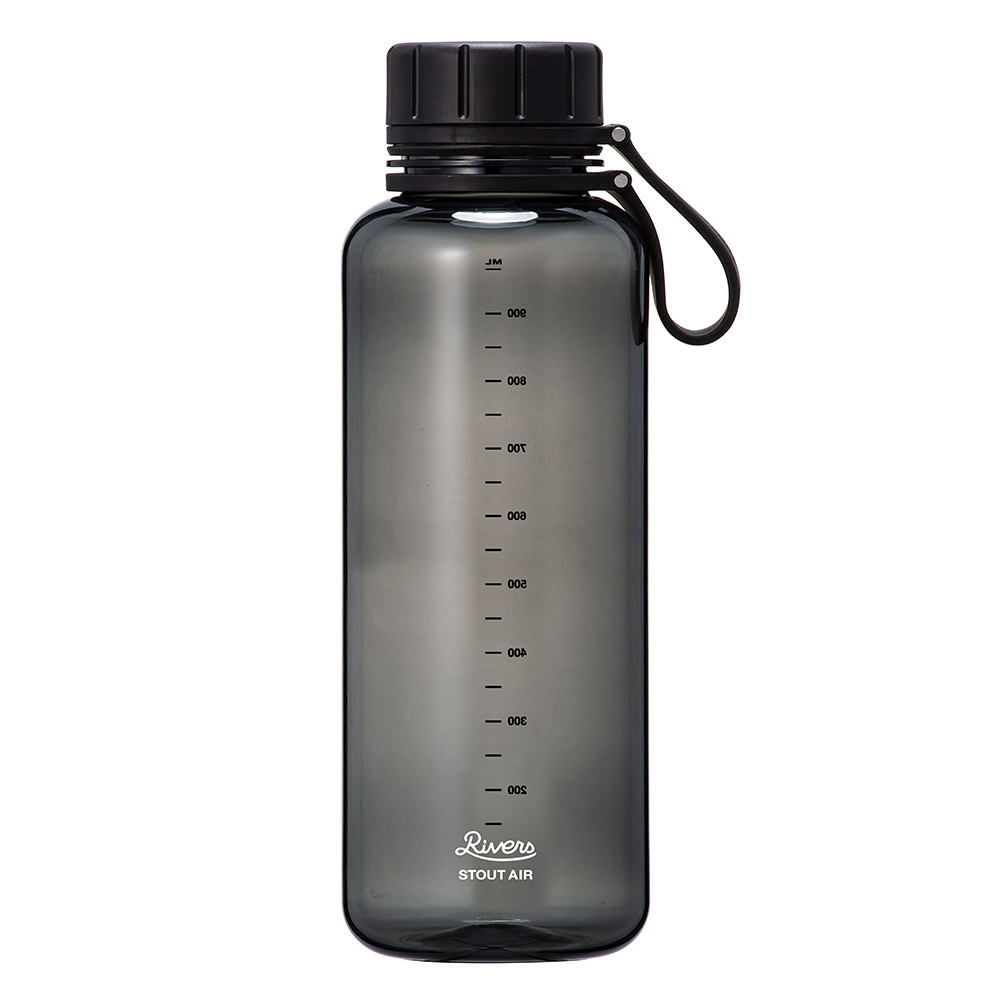 リバーズ スタウト エア 1000E RIVERS【水筒 ウォーターボトル ドリンクボトル マグボトル 1000ml 軽量ボトル 目盛付き スポーツ アウトドア】 ブラック