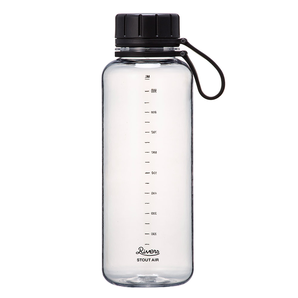 リバーズ スタウト エア 1000E RIVERS【水筒 ウォーターボトル ドリンクボトル マグボトル 1000ml 軽量ボトル 目盛付き スポーツ アウトドア】 クリア