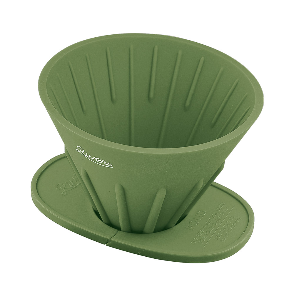 リバーズ コーヒーポアオーバーセット (ケイブR/ポンドF) RIVERS【ドリッパー ドリッパーホルダー コーヒー 珈琲 持ち運び コンパクト収納 アウトドア】 オリーブ