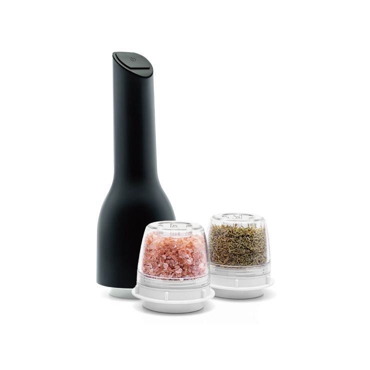 フィナミル 電動スパイスミル finamill LEDライト付き FM-001【電動ミル 塩 胡椒 ソルト ペッパー ミル セット ごまミル スパイスミル 電動 キッチン家電】 グレー