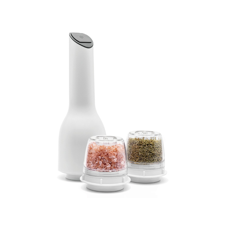 フィナミル 電動スパイスミル finamill LEDライト付き FM-001【電動ミル 塩 胡椒 ソルト ペッパー ミル セット ごまミル スパイスミル 電動 キッチン家電】 ホワイト