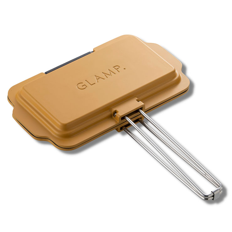 GLAMP. グランプ ホットサンドディッシュ LIMON【ホットサンドメーカー 1枚 直火 ハーフホットサンドメーカー フライパン グリルパン 両面焼き 魚焼きグリル トレー グリルプレート アウトドア キャンプ】 ブライトイエロー