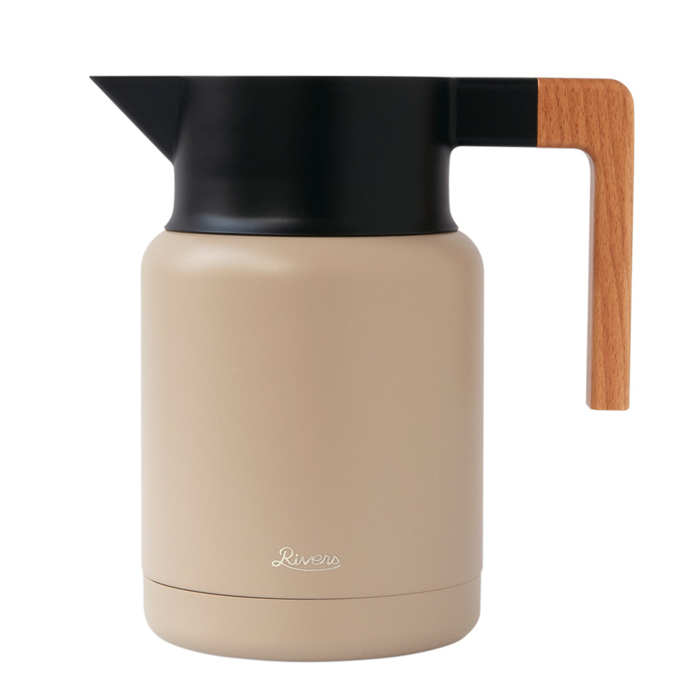 リバーズ サーモジャグキート 1200 RIVERS【ポット ジャグ 魔法瓶 保温ポット 保冷 1200ml 卓上ポット 保温 コーヒー キャンプ アウトドア】 ベージュ