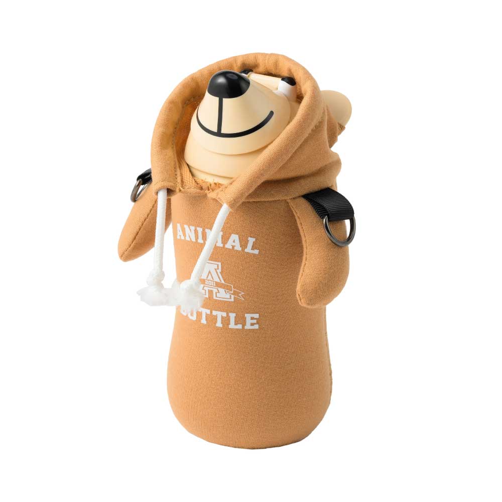 サーモマグ アニマルボトル ベア カレッジ 380ml ストラップ付き ストローボトル thermomug ANIMAL BOTTLE BEAR COLLEGE AB20-CG【ストロー 水筒 保冷 ショルダーストラップ キッズ 子供用水筒】チャイ