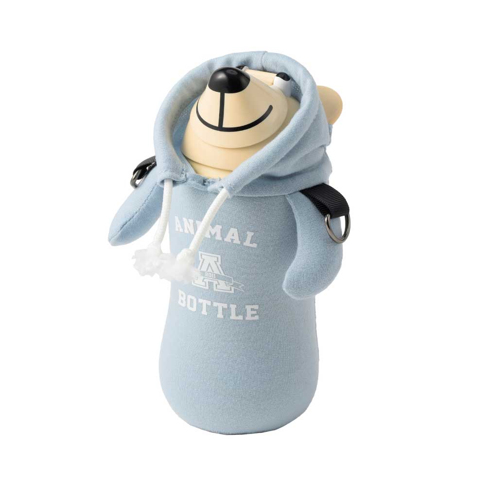 サーモマグ アニマルボトル ベア カレッジ 380ml ストラップ付き ストローボトル thermomug ANIMAL BOTTLE BEAR COLLEGE AB20-CG【ストロー 水筒 保冷 ショルダーストラップ キッズ 子供用水筒】セレニティブルー