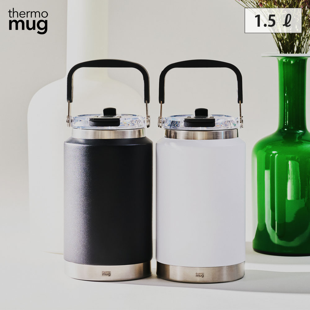 サーモマグ トーラス 1.5L 保冷専用 ストロー 水筒 ハンドル付き TORUS thermomug TO24-150【保冷 ジャグ ピッチャー ステンレス 氷入れ アイスペール キャンプ 1500ml 大容量 アウトドア 持ち運び】 ブラック