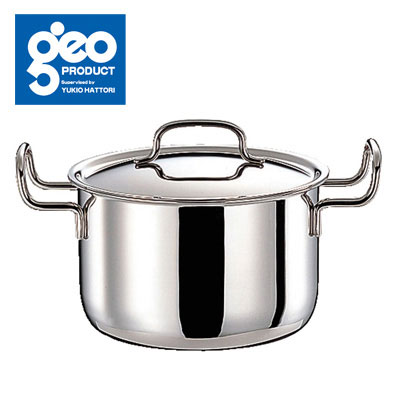 ジオプロダクト ポトフ鍋 22cm 5L 全面7層構造 宮崎製作所 GEO-22PF【IH対応 IH 100V 200V 深鍋 寸胴鍋 両手鍋 深型 キャセロール ステンレス アルミ 調理器具 キッチン用品 日本製】