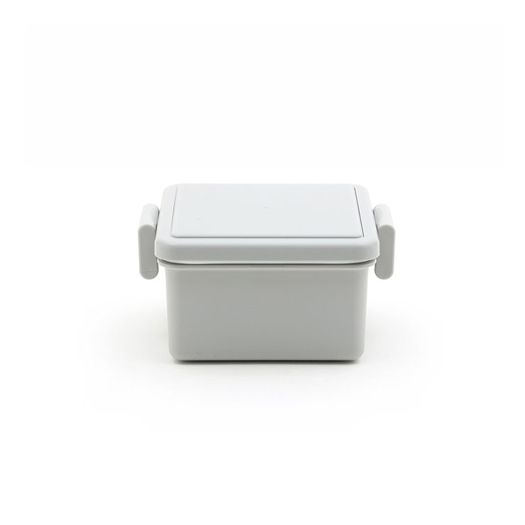 ジェルクール スクエア S 220ml イージークリップ 保冷剤一体型ランチボックス 三好製作所 GEL-COOL square S【お弁当箱 1段 保冷剤付き デザート入れ フルーツケース】 オイスターグレー