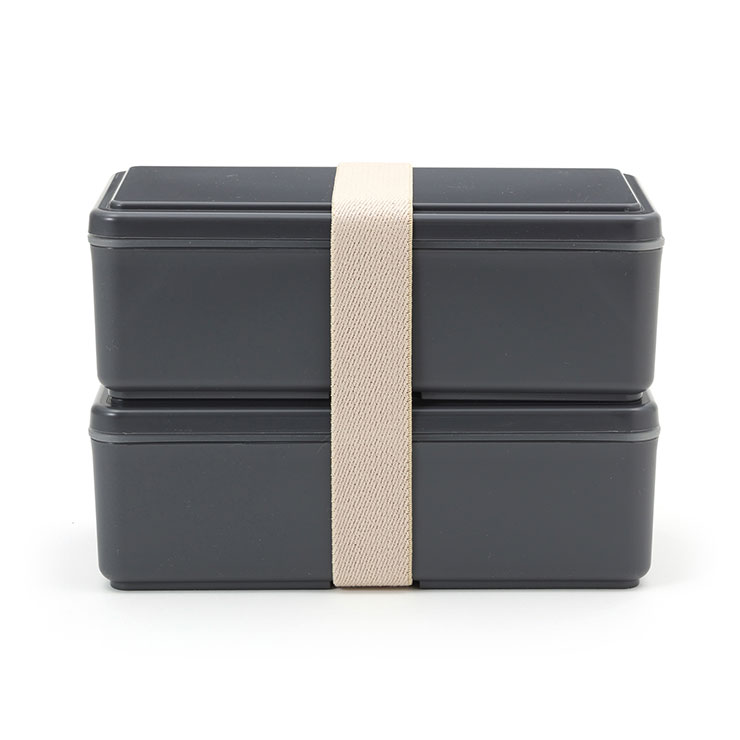 ジェルクール スクエア W メンズ 保冷剤一体型ランチボックス 三好製作所 GEL-COOL【弁当箱 大容量 保冷剤付 保冷機能 保冷ランチボックス 男子 大容量 2段 ランチ お弁当箱 送料込み】 グレー