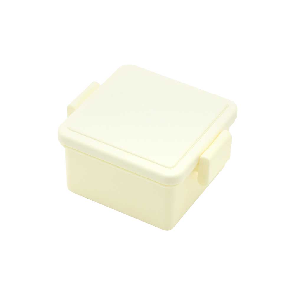 ジェルクール スクエア S 220ml イージークリップ 保冷剤一体型ランチボックス 三好製作所 GEL-COOL square S【お弁当箱 1段 保冷剤付き デザート入れ フルーツケース】 クリームイエロー