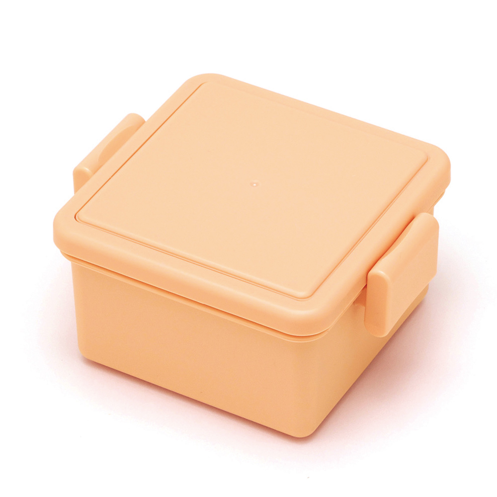 ジェルクール スクエア S 220ml イージークリップ 保冷剤一体型ランチボックス 三好製作所 GEL-COOL square S【お弁当箱 1段 保冷剤付き デザート入れ フルーツケース】 アプリコット