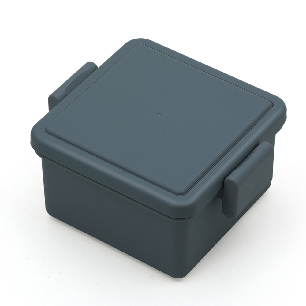 ジェルクール スクエア S 220ml イージークリップ 保冷剤一体型ランチボックス 三好製作所 GEL-COOL square S【お弁当箱 1段 保冷剤付き デザート入れ フルーツケース】 ブルーグレー