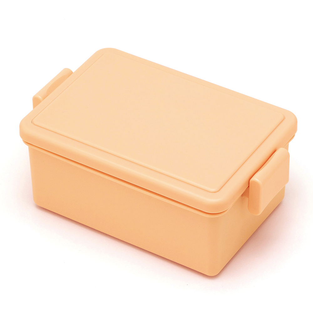 ジェルクール スクエア M 400ml イージークリップ 保冷剤一体型ランチボックス 三好製作所 GEL-COOL square M【弁当箱 保冷ランチボックス 1段 お弁当箱 子供 デザートケース デザート入れ フルーツ入れ フルーツケース】 アプリコット