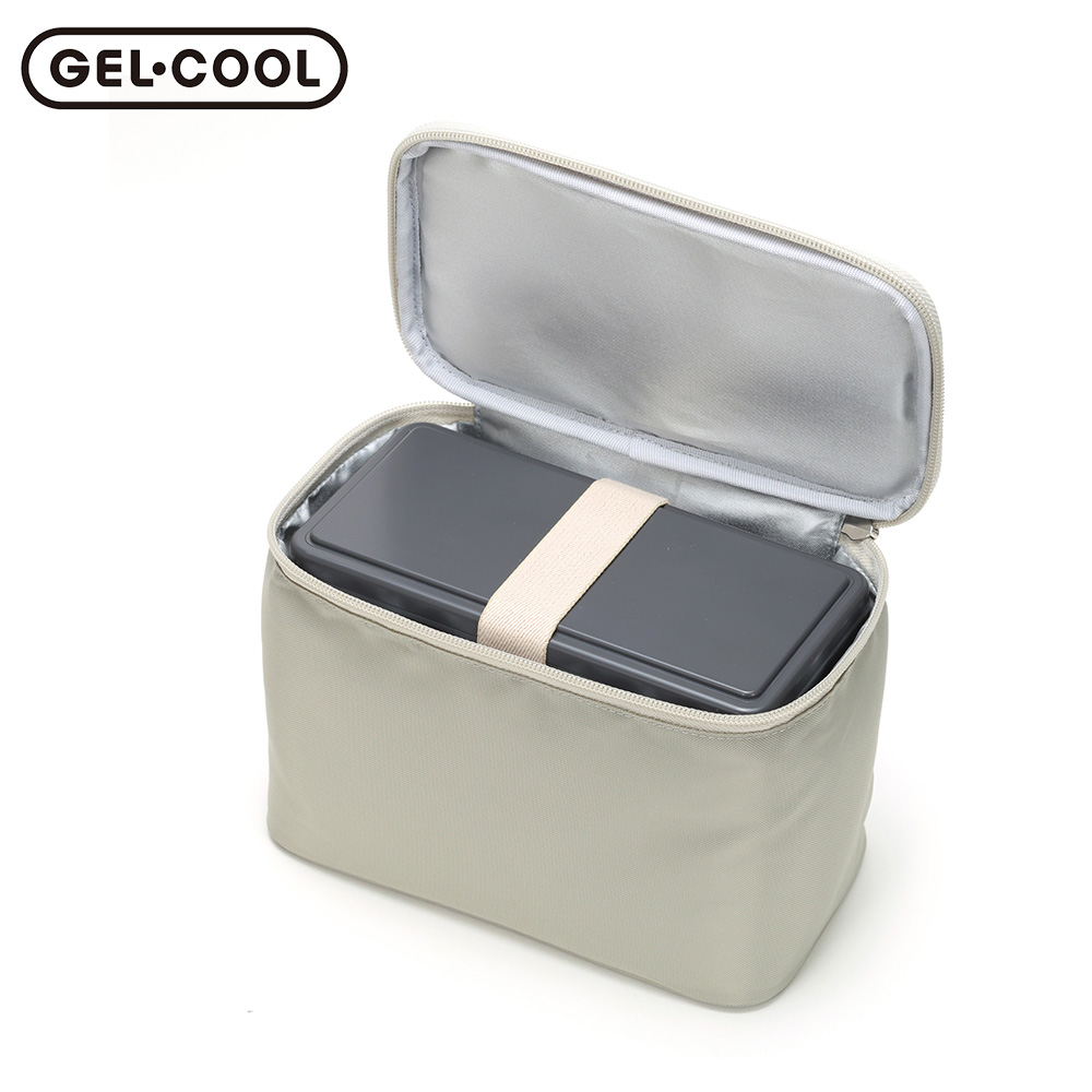 ジェルクール フィット スクエア ダブル ケース ドリップパッド付き 三好製作所 GEL-COOL FIT square W case【ジェルクール スクエアL おにぎりケース 収納 ランチバック 保冷 ランチグッズ】 グレー