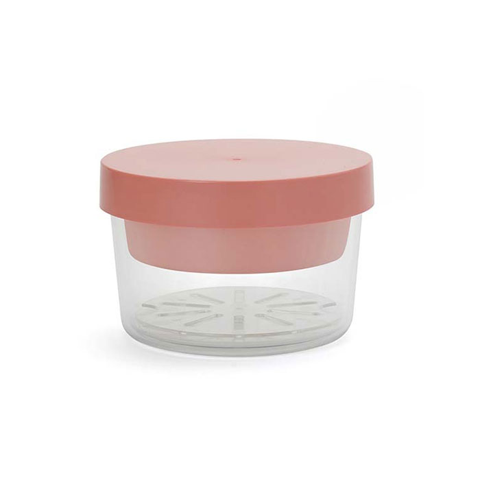 ジェルクール ラウンド ウィズインナートレイ ヌードルランチ 保冷剤一体型ランチボックス 三好製作所【GEL-COOL round with inner tray 弁当箱 お弁当箱 保冷サラダケース 1段 保冷剤付き】 マカロンピンク