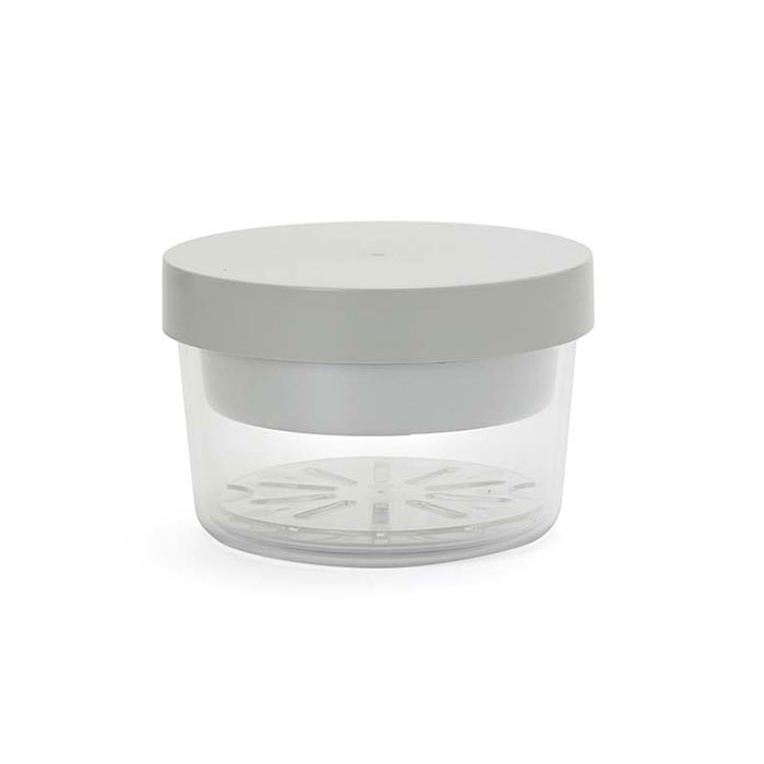 ジェルクール ラウンド ウィズインナートレイ ヌードルランチ 保冷剤一体型ランチボックス 三好製作所【GEL-COOL round with inner tray 弁当箱 お弁当箱 保冷サラダケース 1段 保冷剤付き】 オイスターグレー