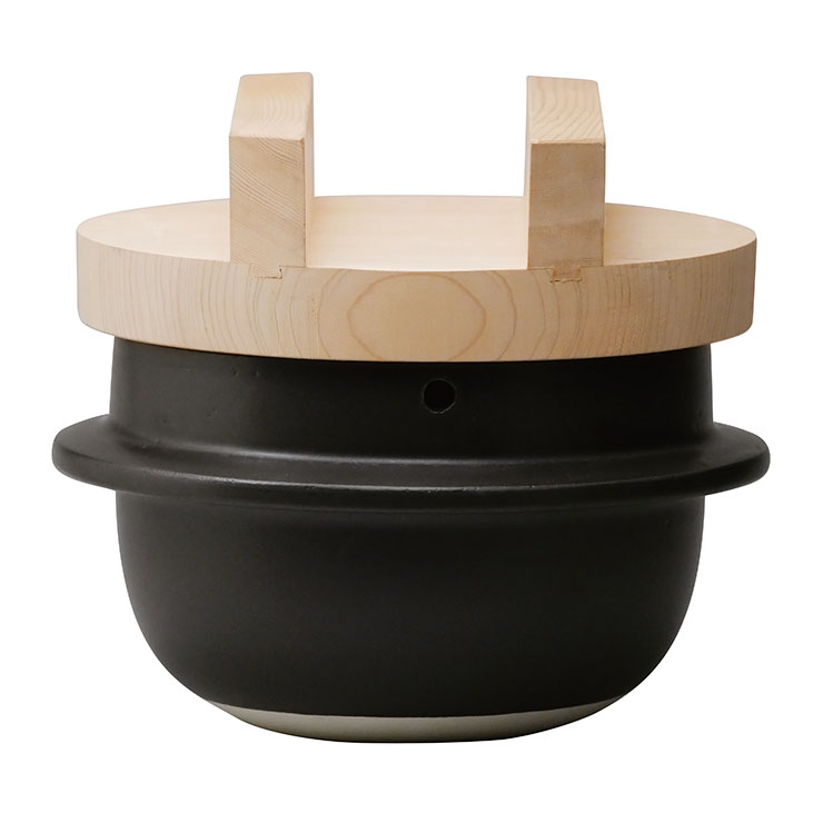 日常茶飯器 羽釜 3合 ごはん鍋 内蓋付 萬古焼 0100-0001【ご飯鍋 炊飯鍋 土鍋 炊飯土鍋 陶器 三合 万古焼 日本製】