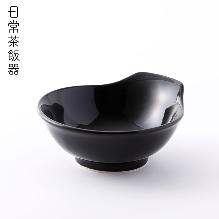 日常茶飯器 漆黒 呑水 萬古焼 0100-0012【とんすい 手付き 鍋 取り皿 小鉢 持ち手 和食器 万古焼 日本製】