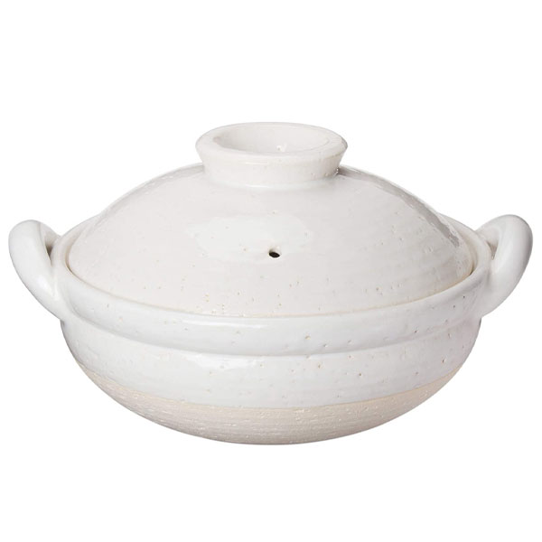 長谷園 ヘルシー蒸し鍋 中 27cm 白 黒 直火専用 長谷製陶【2～4人用 卓上鍋 陶器 蒸し鍋 日本製 土鍋 伊賀焼】 白