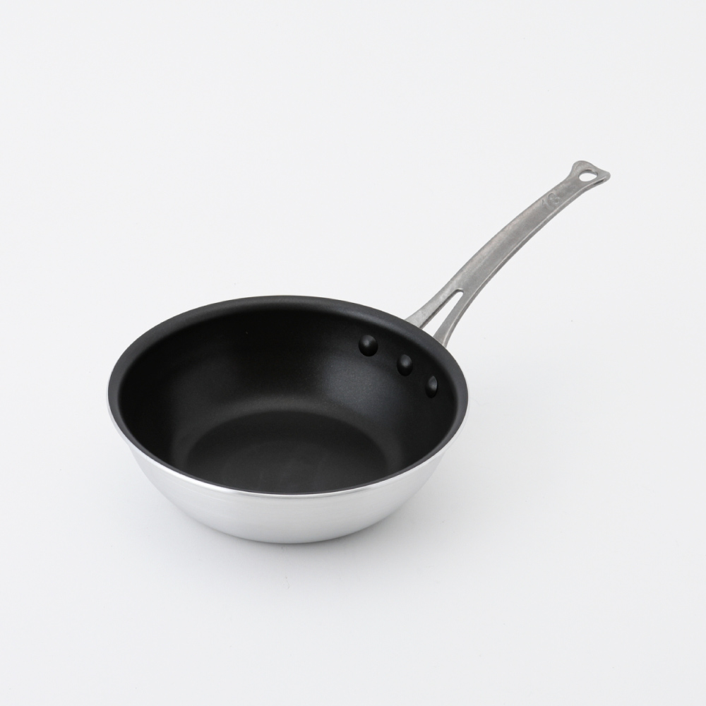 シルクフライパン 深型 18cm ガス火専用 中尾アルミ製作所 N-164【中尾アルミ 深型フライパン 業務用 アルミ 鍋 片手鍋 ガス火 日本製】